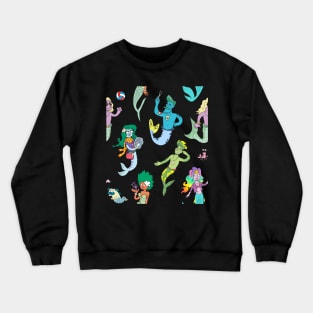 Mer-Friends Pattern Crewneck Sweatshirt